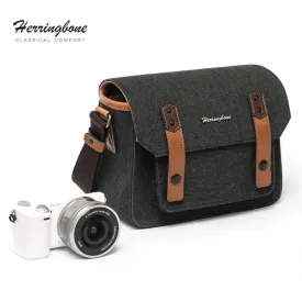 Herringbone PapasPocket Messenger Camera Bag - Mini Charcoal