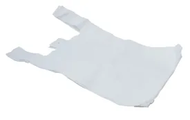 11 x 17 x 21 18mu White Vest Plastic Carrier Bags (Bluebell)