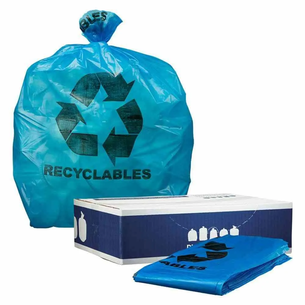 12-16 Gallon Recycling Bags with Symbol - 1.2 Mil - 250/Case