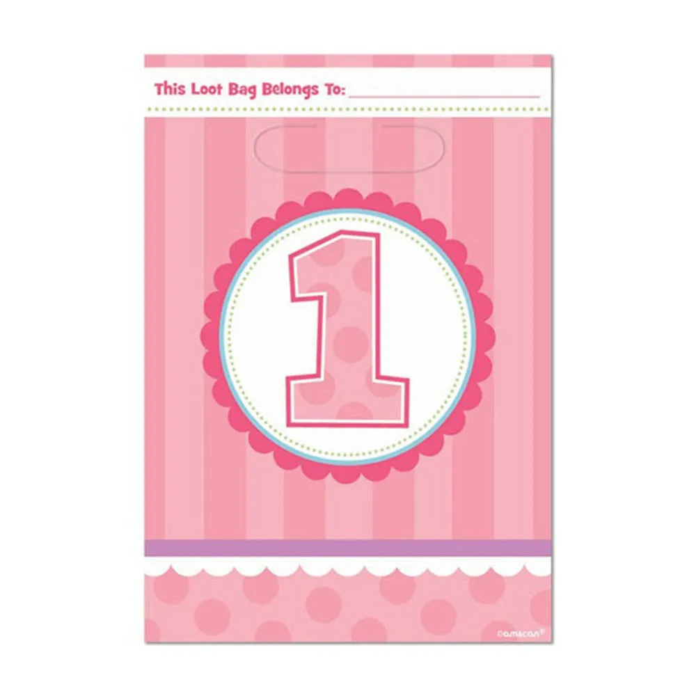 1st Birthday Girl Loot Bags 8pcs