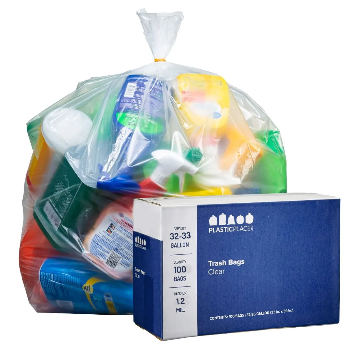 32-33 Gallon Trash Bags - 1.2 Mil - 100/Case