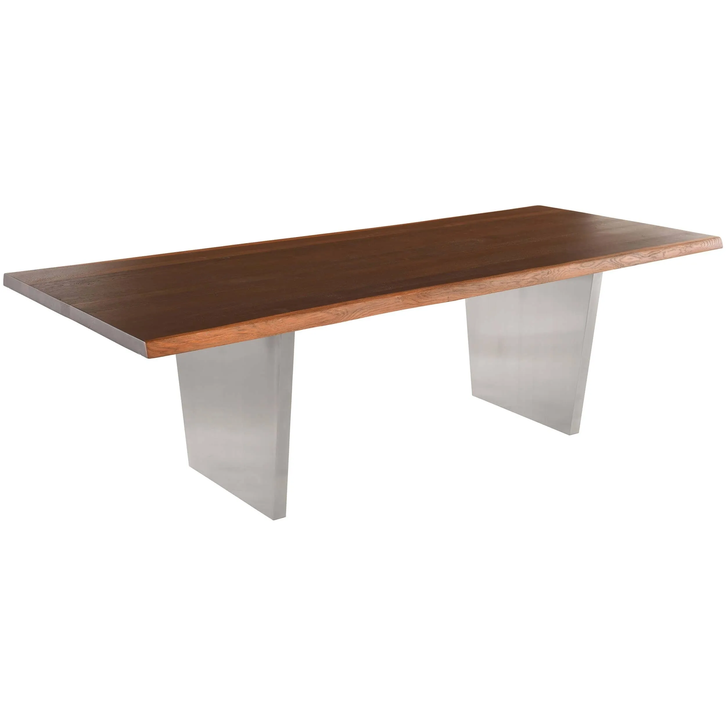 Aiden Dining Table, Seared Oak/Brushed Stainless