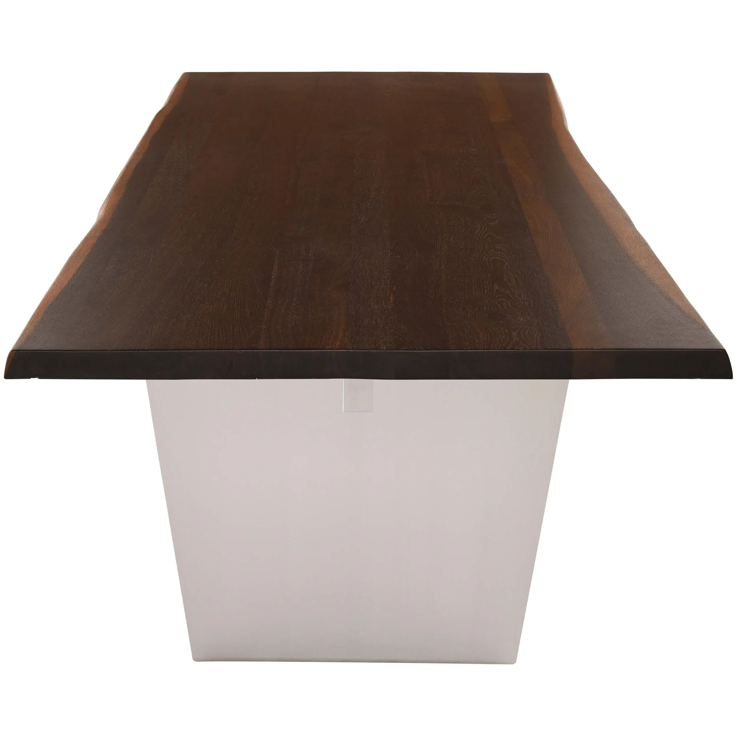 Aiden Dining Table, Seared Oak/Brushed Stainless