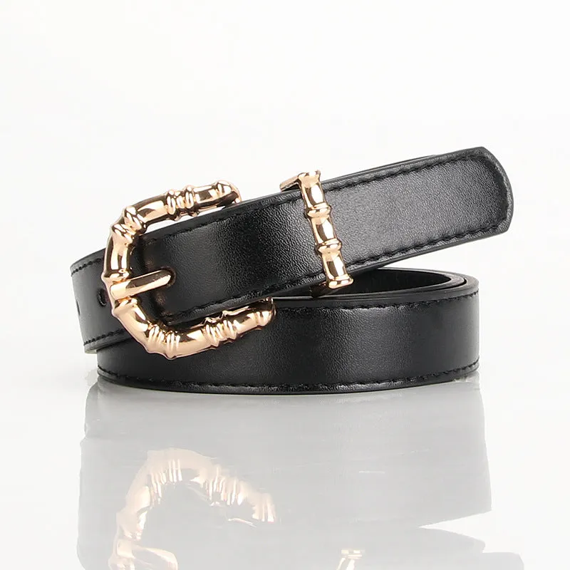 Alloy Pin Buckle Casual All-Match Pu Thin Belt Clothing Matching Belt Jeans Strap