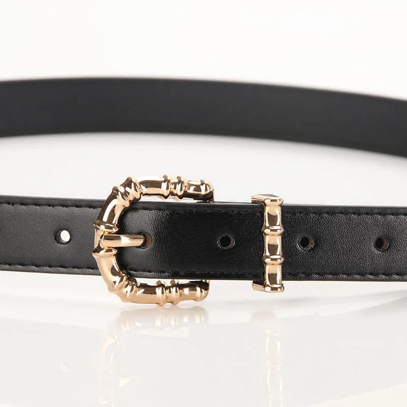 Alloy Pin Buckle Casual All-Match Pu Thin Belt Clothing Matching Belt Jeans Strap