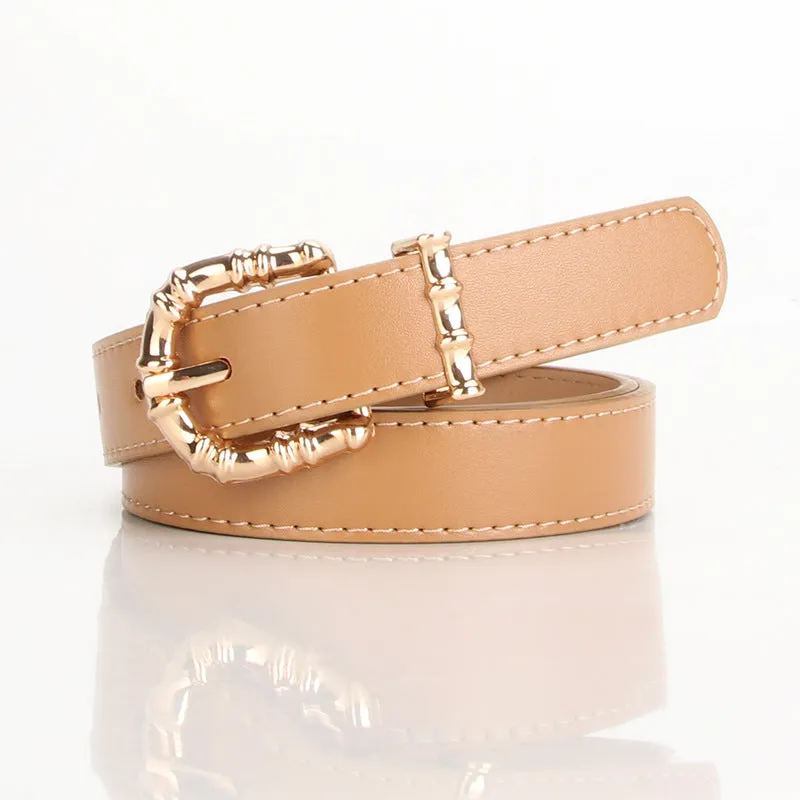 Alloy Pin Buckle Casual All-Match Pu Thin Belt Clothing Matching Belt Jeans Strap