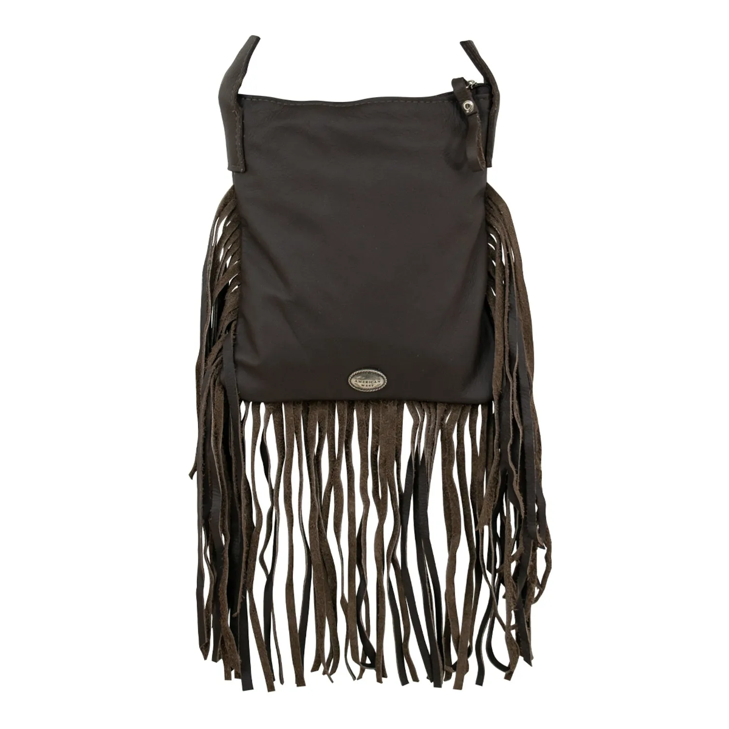 American West Womens Fringed Cowgirl 8in Pony Hair-On Leather Crossbody Bag