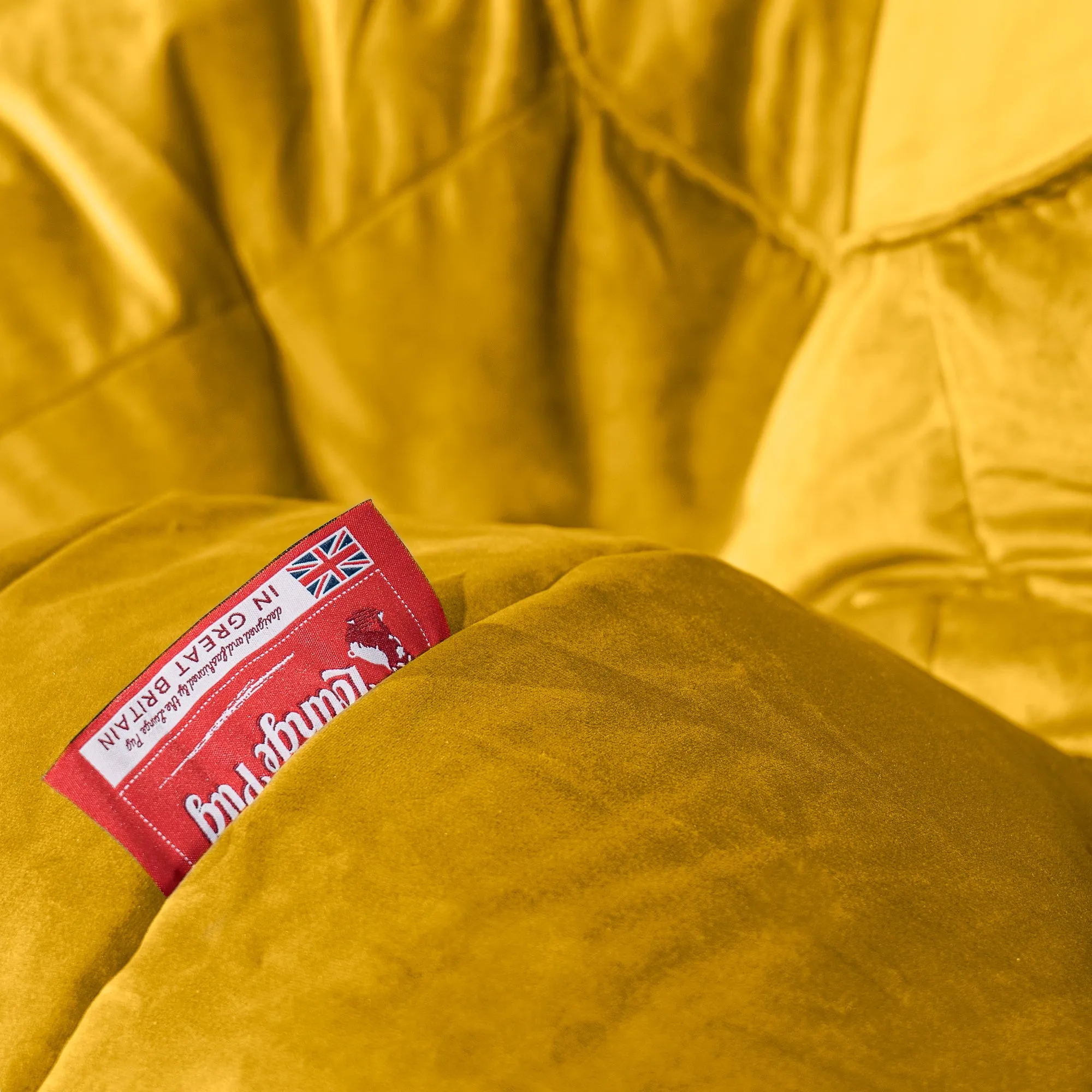 Archi Bean Bag Chair - Velvet Mustard