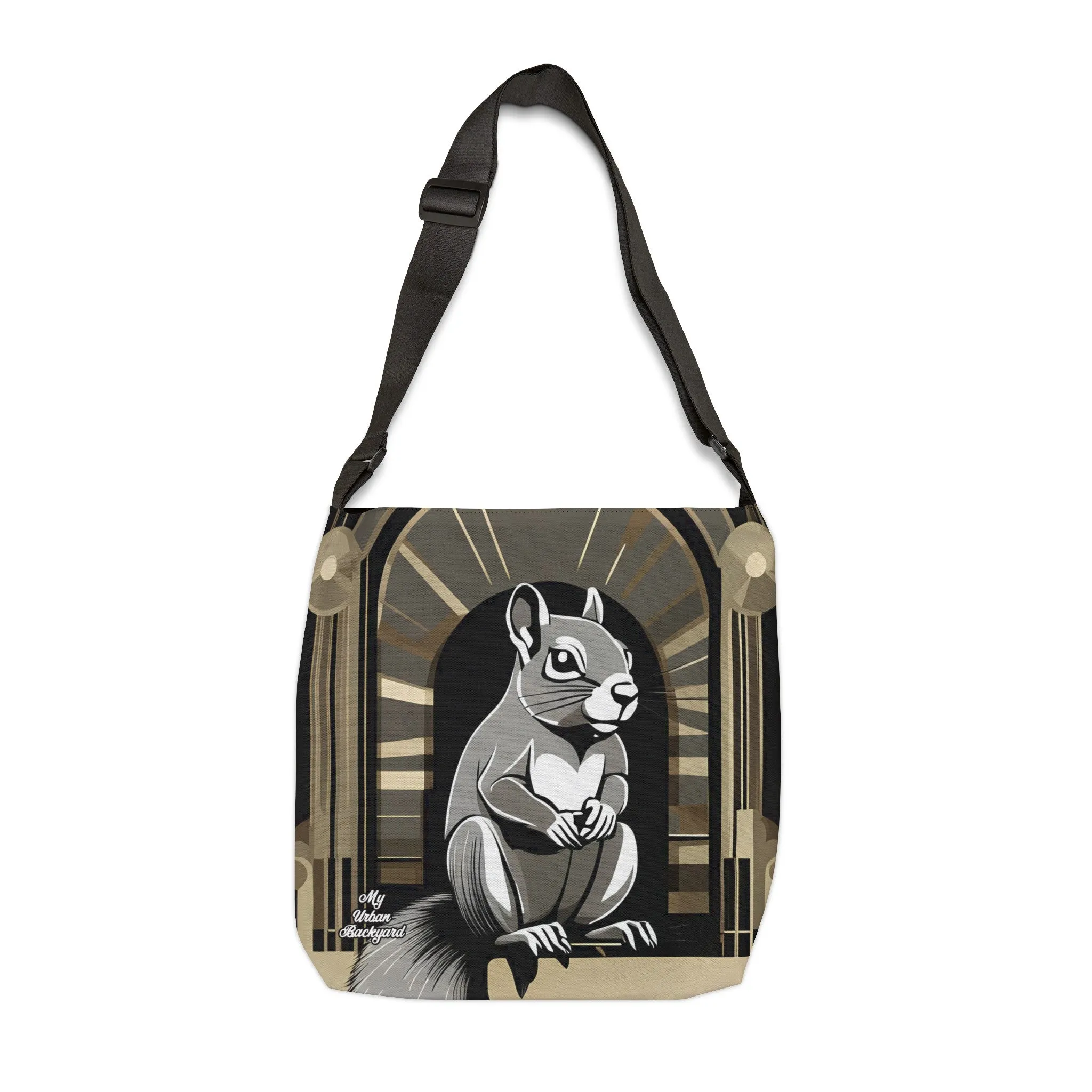 Art Deco Squirrel, Tote Bag with Adjustable Strap - Trendy and Versatile