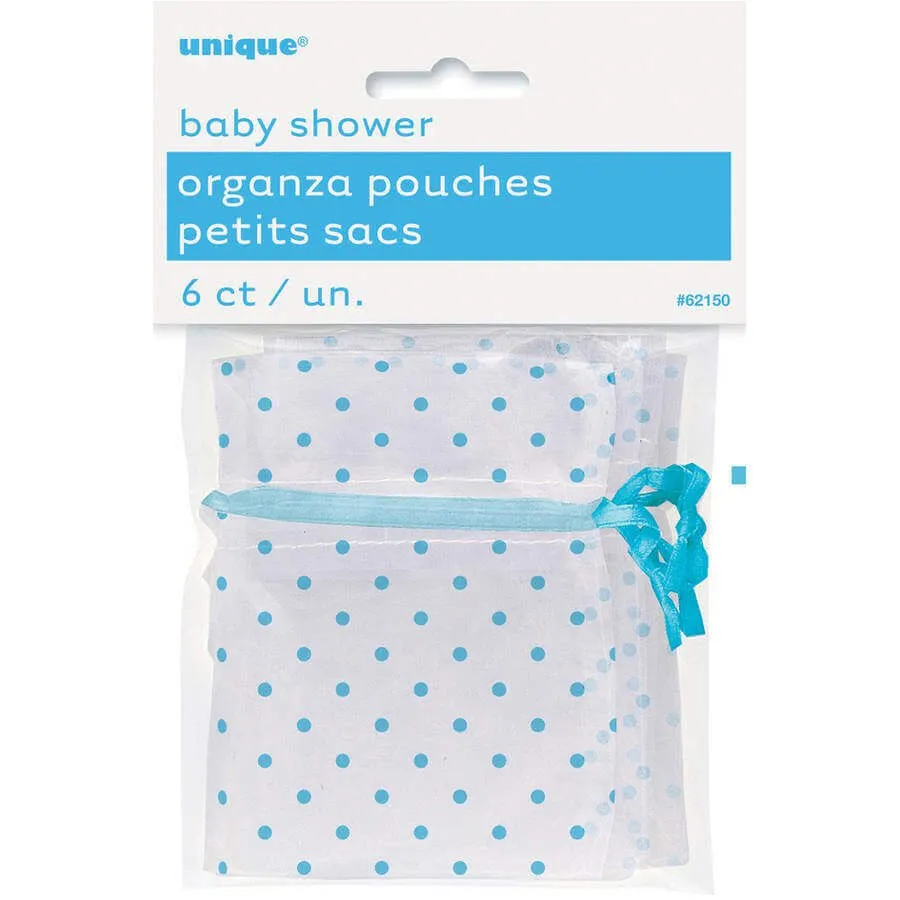 Baby Shower - Organza with Blue Dots (6ct)