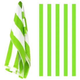 Beach Bath Towel Large Microfibre Green Striped