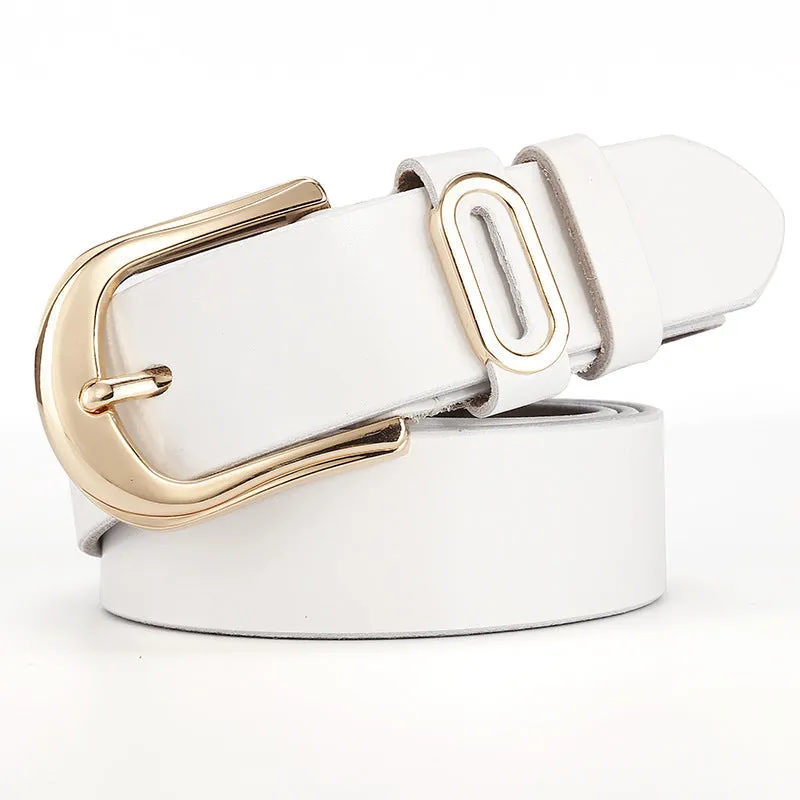 Belt Korean Style All-Match Pure  Pin Buckle Belt Women's Wide Decoration Leather Belt