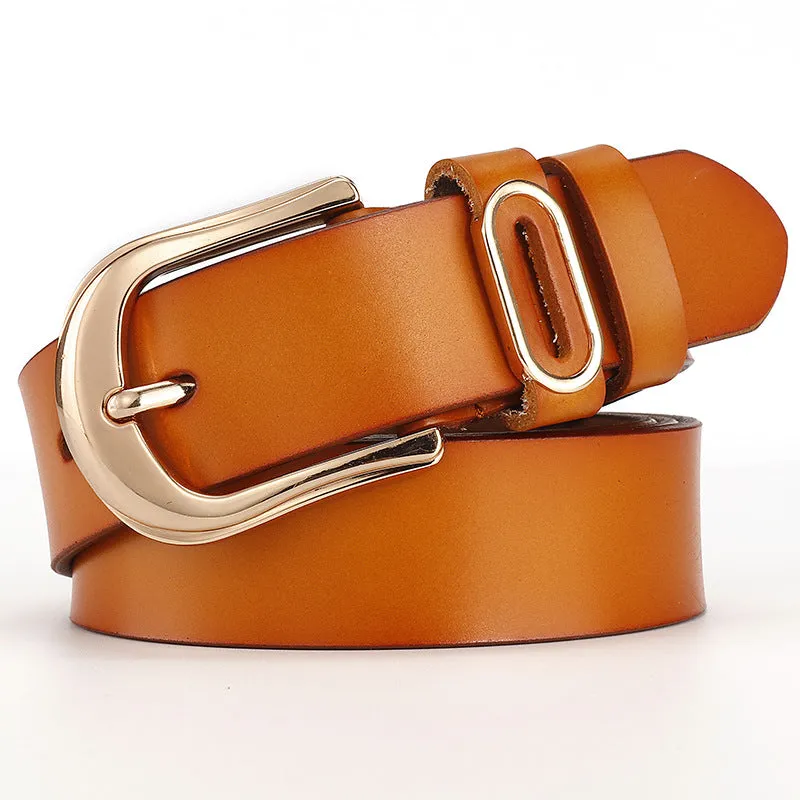 Belt Korean Style All-Match Pure  Pin Buckle Belt Women's Wide Decoration Leather Belt