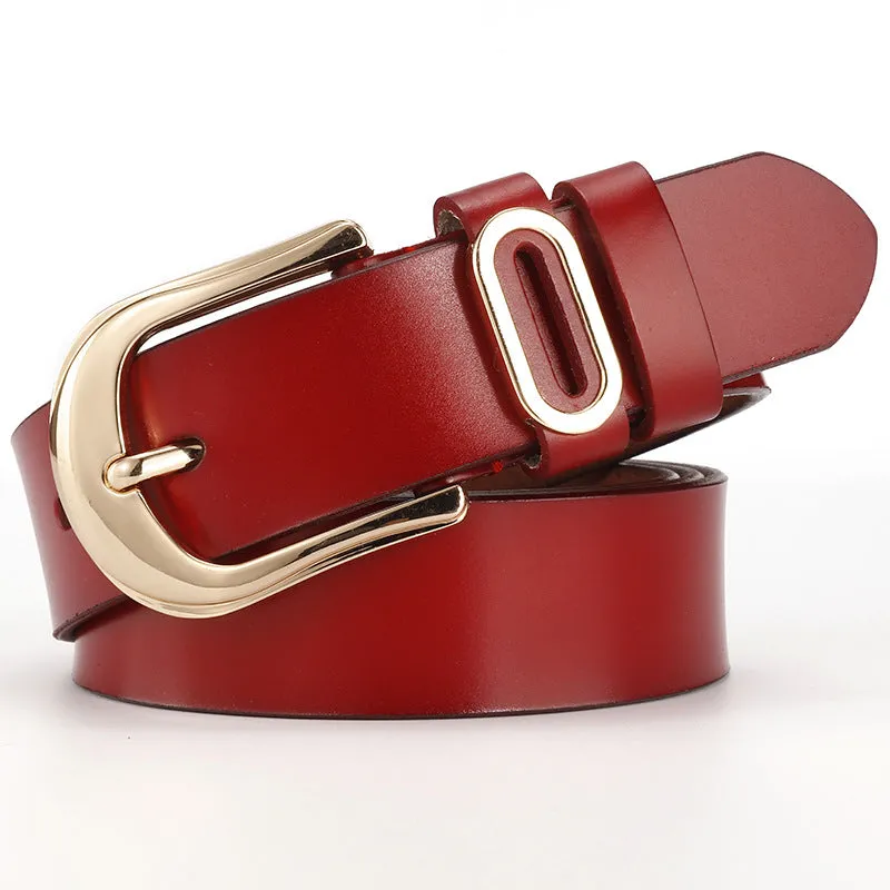 Belt Korean Style All-Match Pure  Pin Buckle Belt Women's Wide Decoration Leather Belt