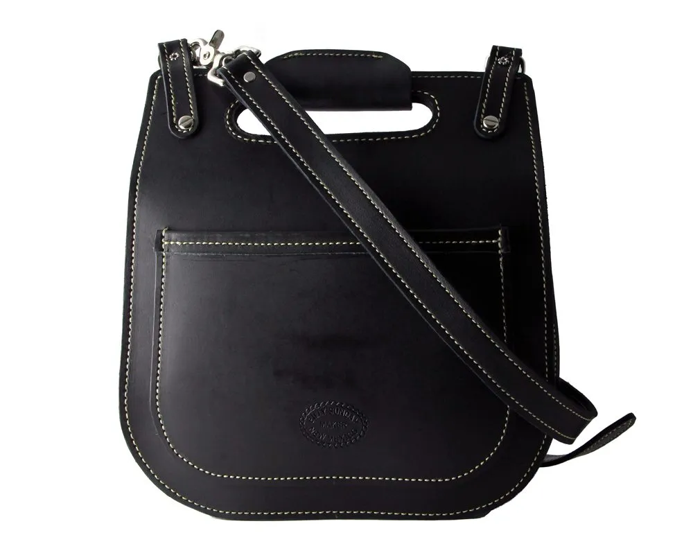 Billy Sunday Black Leather w/ Chrome Hardware Cross-Body Saddlebag