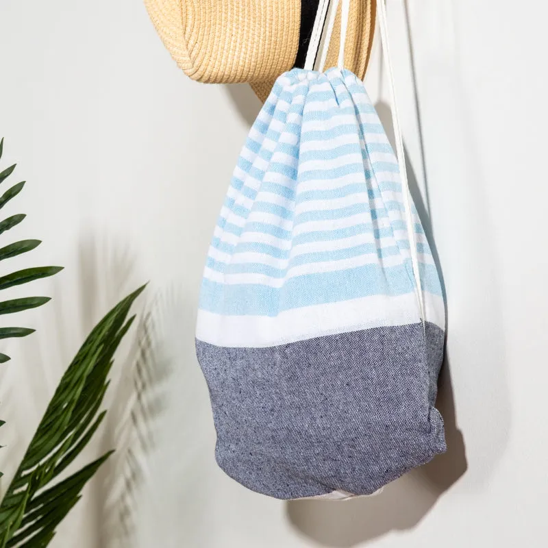 Bold Stripe Fouta Bag - Turquoise