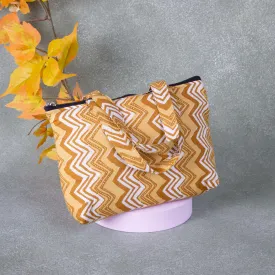 Bristlefront everyday handy bags Mustered Colour Zig zag Design.