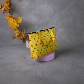 Bristlefront everyday handy bags Yellow Colour with Colourful Dots Design.