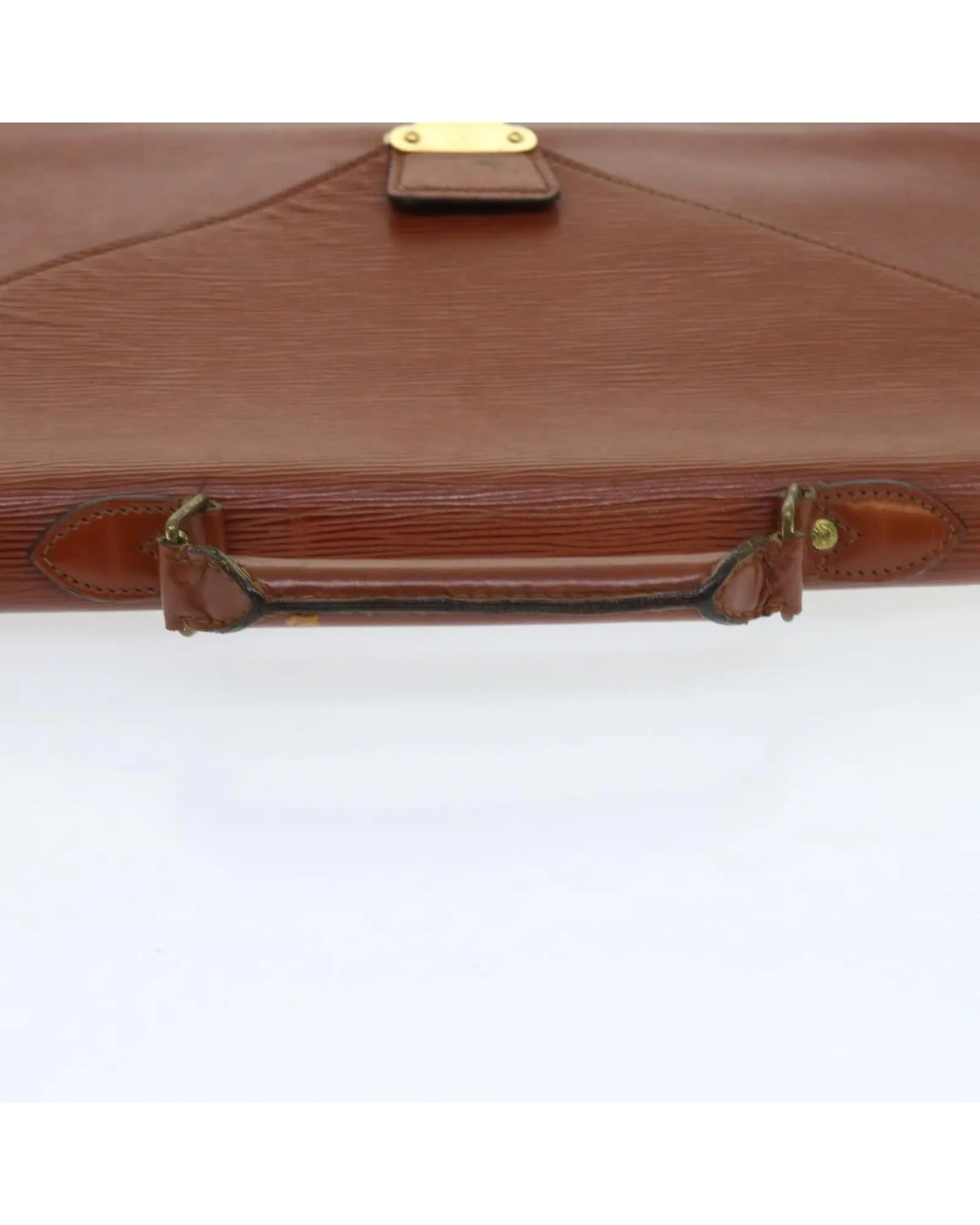 Brown Epi Leather Briefcase with Clasp - CD Rank