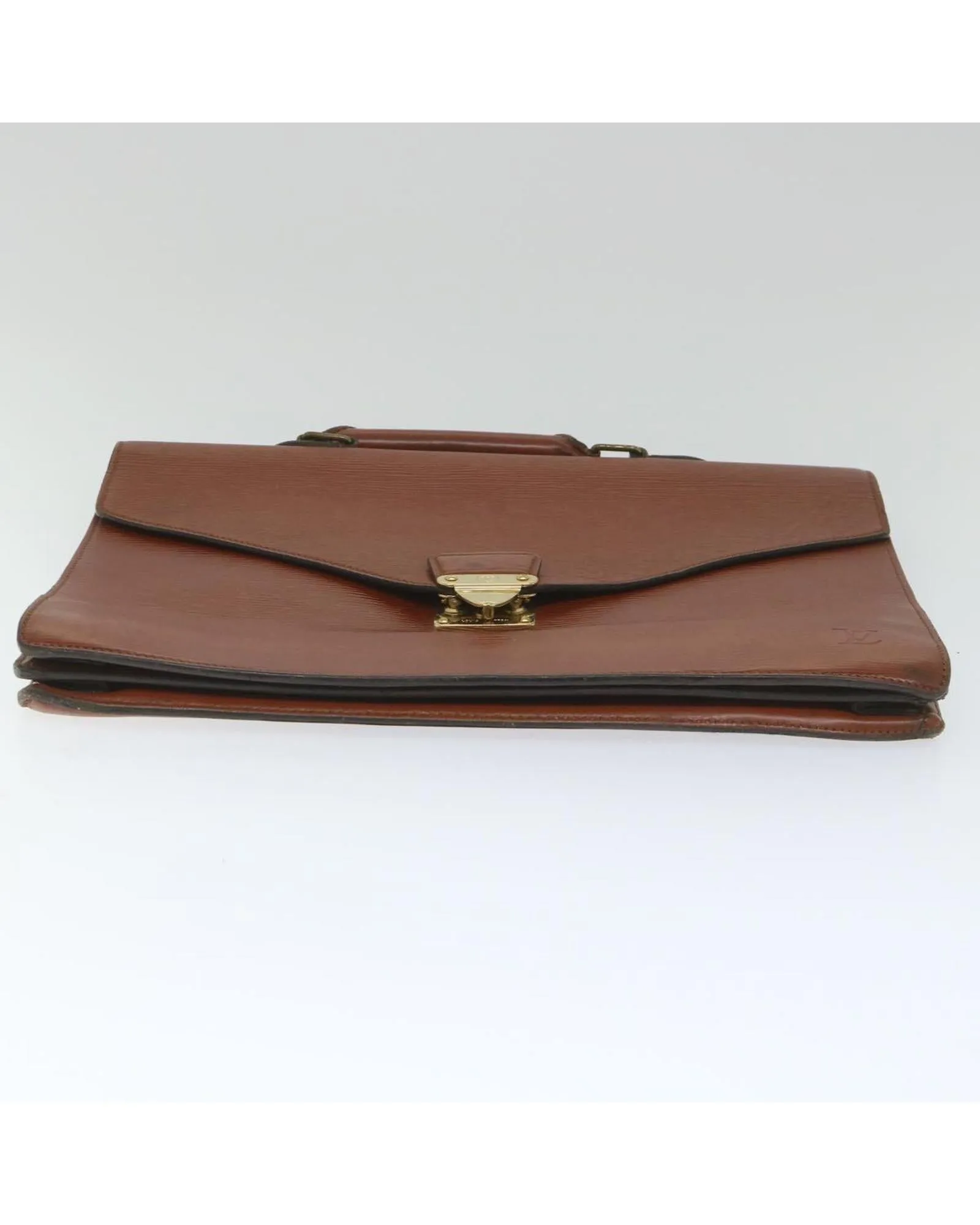 Brown Epi Leather Briefcase with Clasp - CD Rank