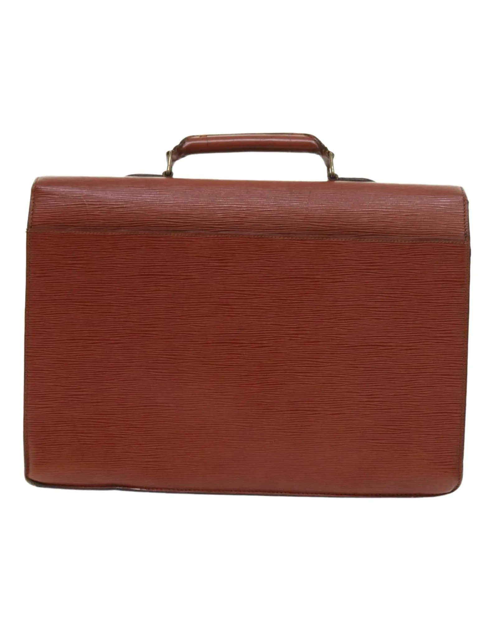 Brown Epi Leather Briefcase with Clasp - CD Rank