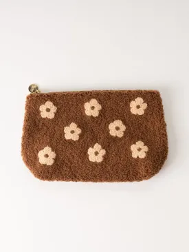 Brown Flower Teddy Pouch