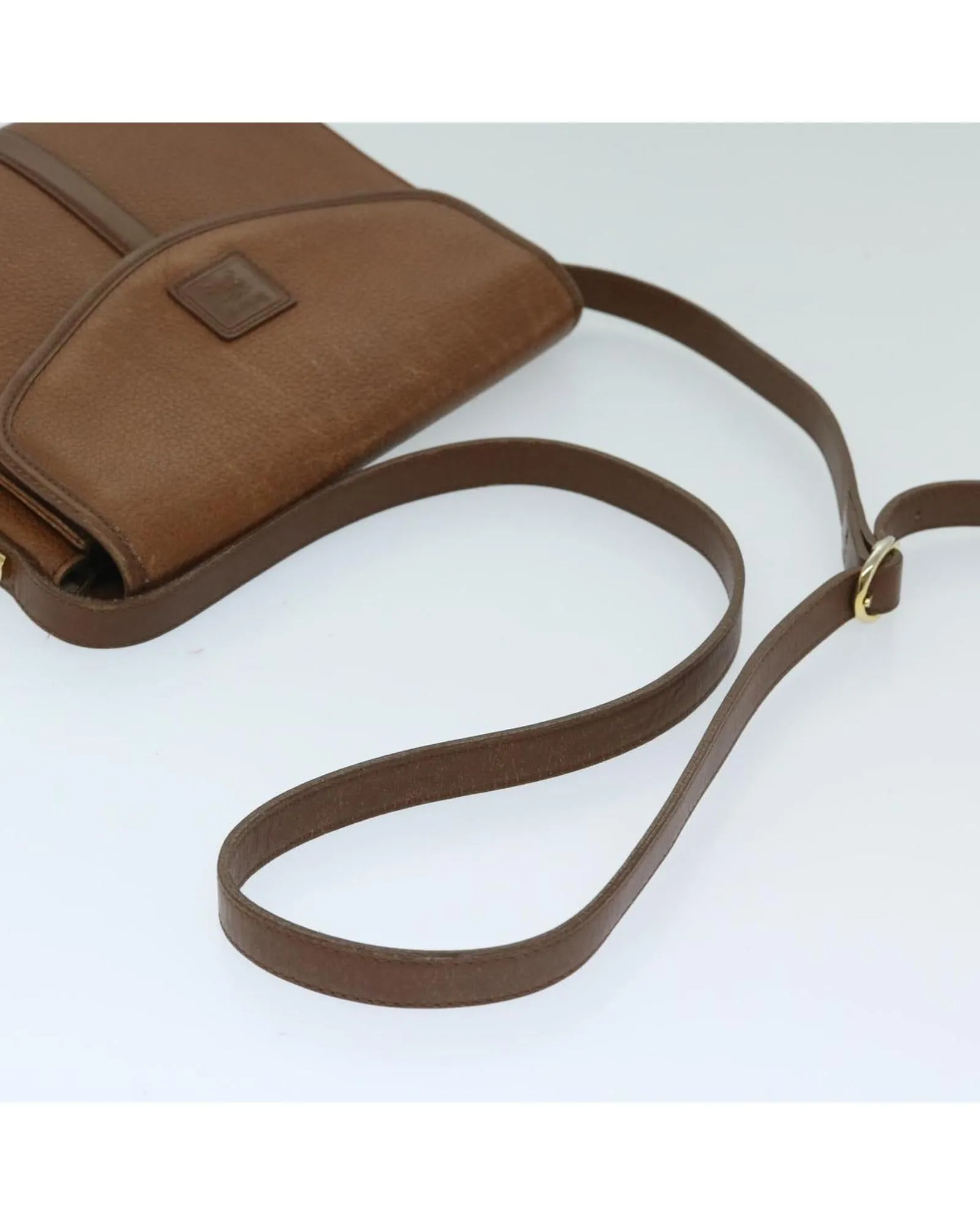 Brown Leather Shoulder Bag with Dust Bag - Rank C