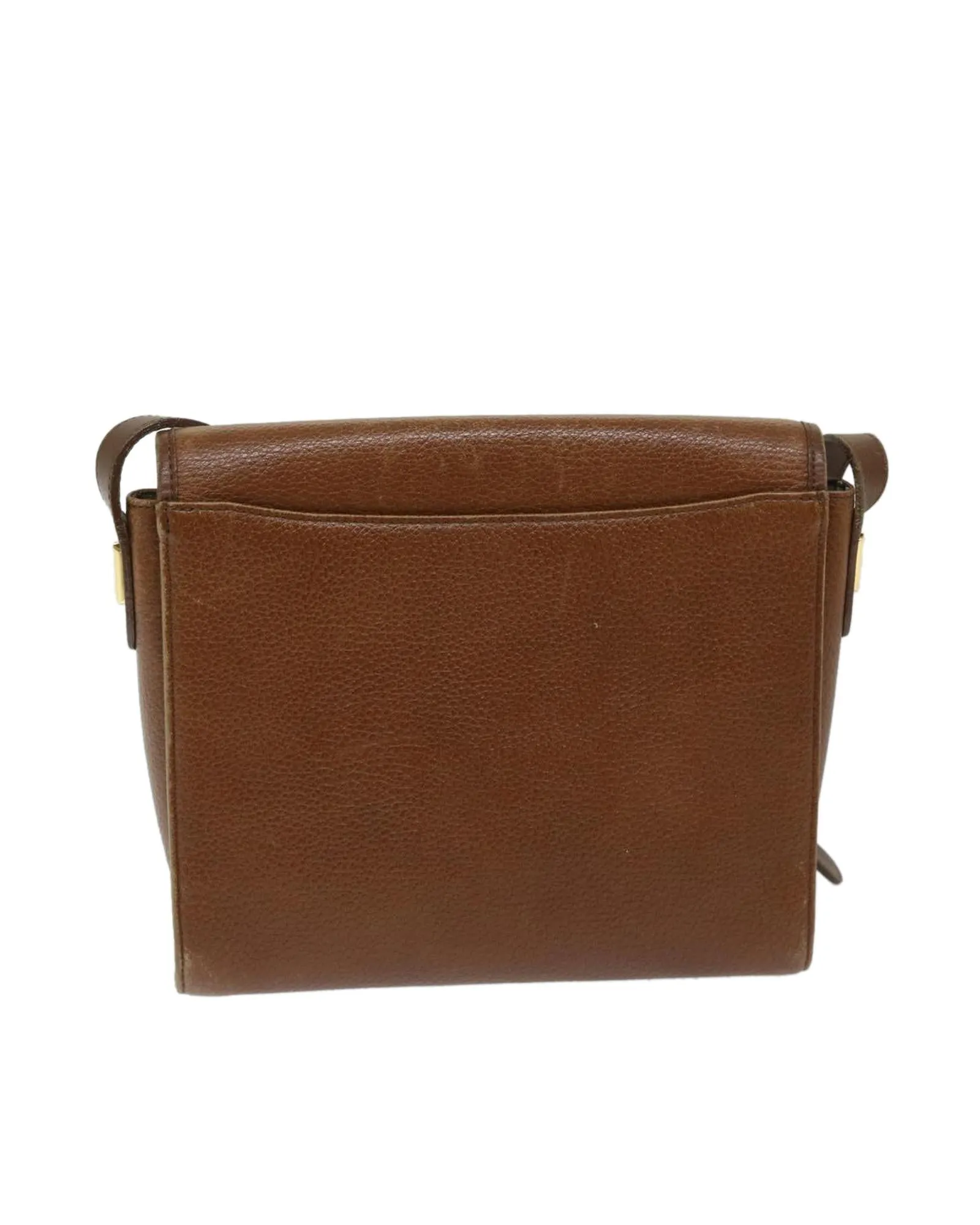 Brown Leather Shoulder Bag with Dust Bag - Rank C