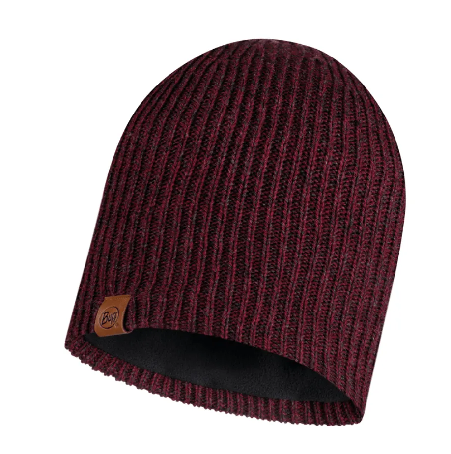 Buff Knitted & Polar Hat - Lyne Maroon