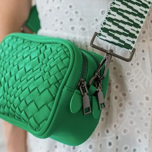 Caledon Woven Crossbody - Kelly Green