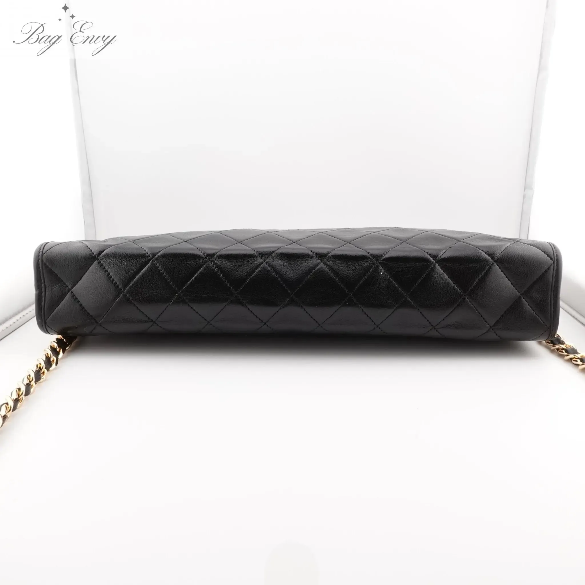 CHANEL Lambskin French Frame Clutch with Chain