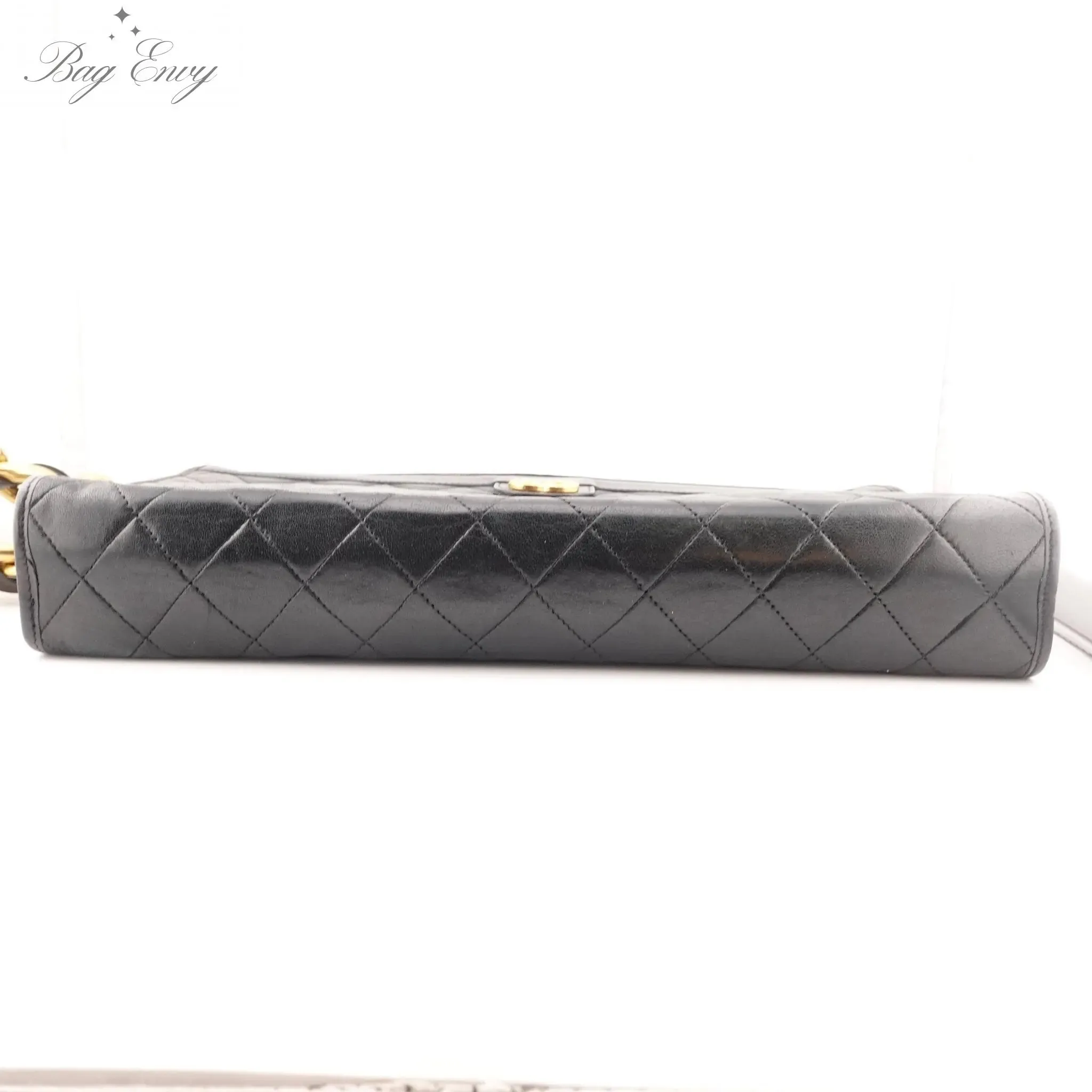 CHANEL Lambskin French Frame Clutch with Chunky Chain