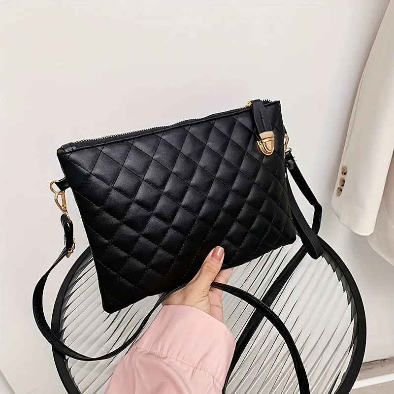 Chic Argyle Crossbody Stylish Quilted Simple Daily Essential