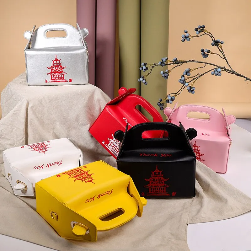 Chinese Takeout Box Tower Print Handbag for Women