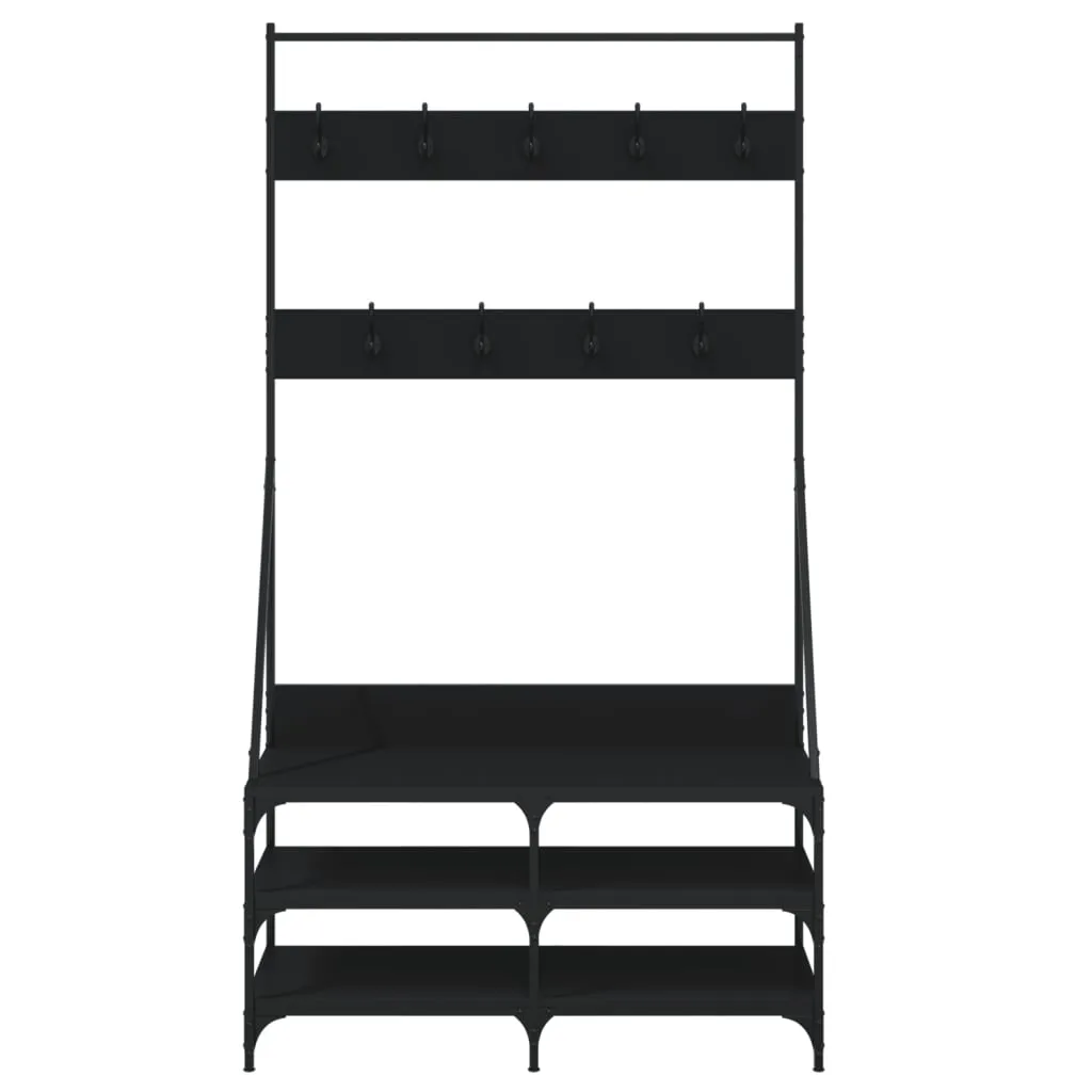 Clothes Rack with Shoe Storage Black 100x40x184 cm