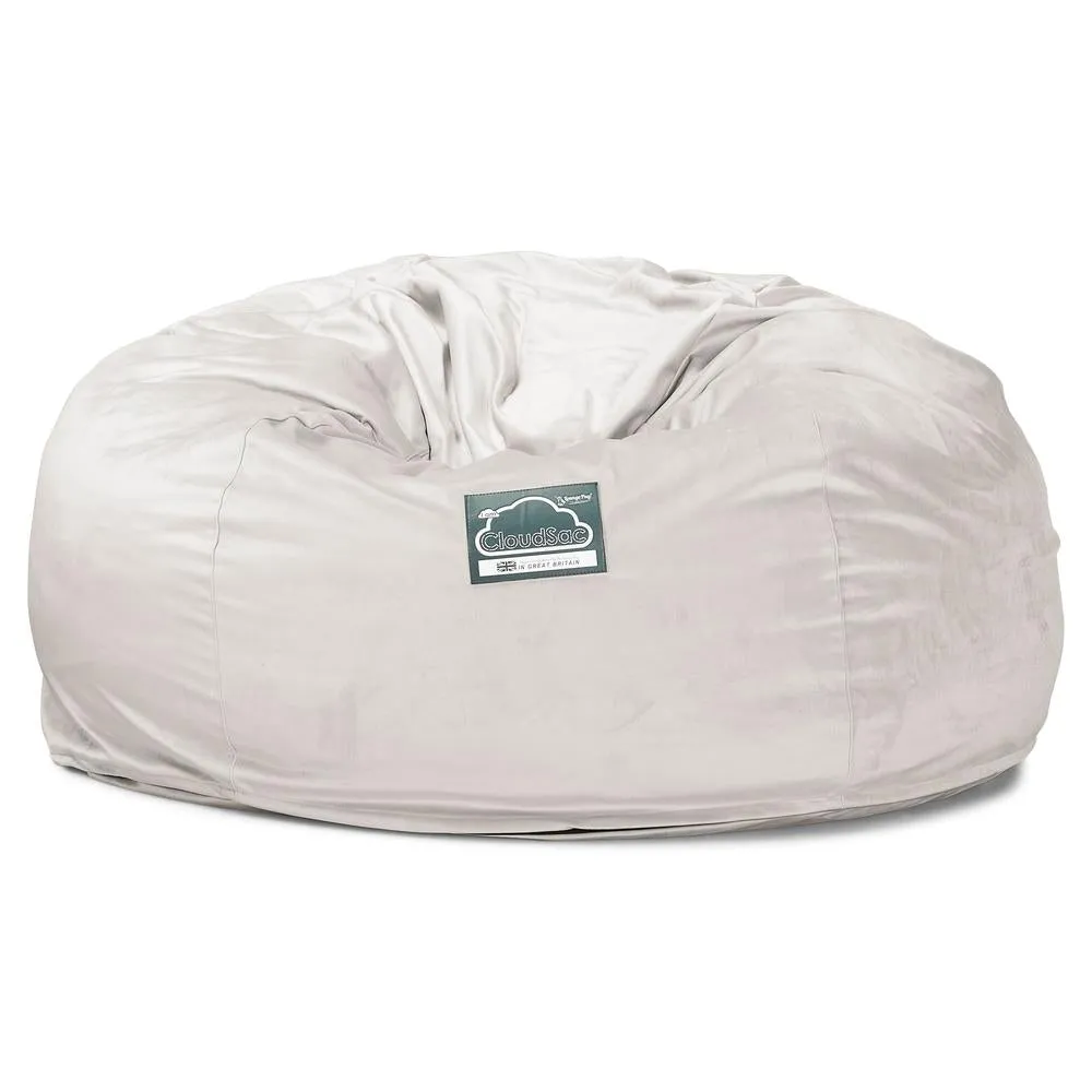 CloudSac 1010 XXL Giant Memory Foam Bean Bag Sofa - Velvet Silver