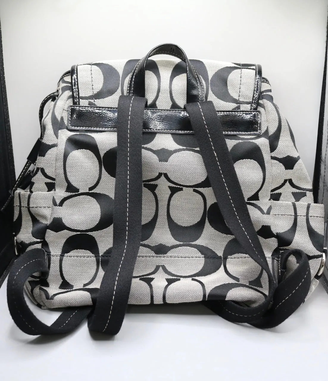 Coach Kyra Canvas Backpack (L) 4" (W) 11" (H) 12"