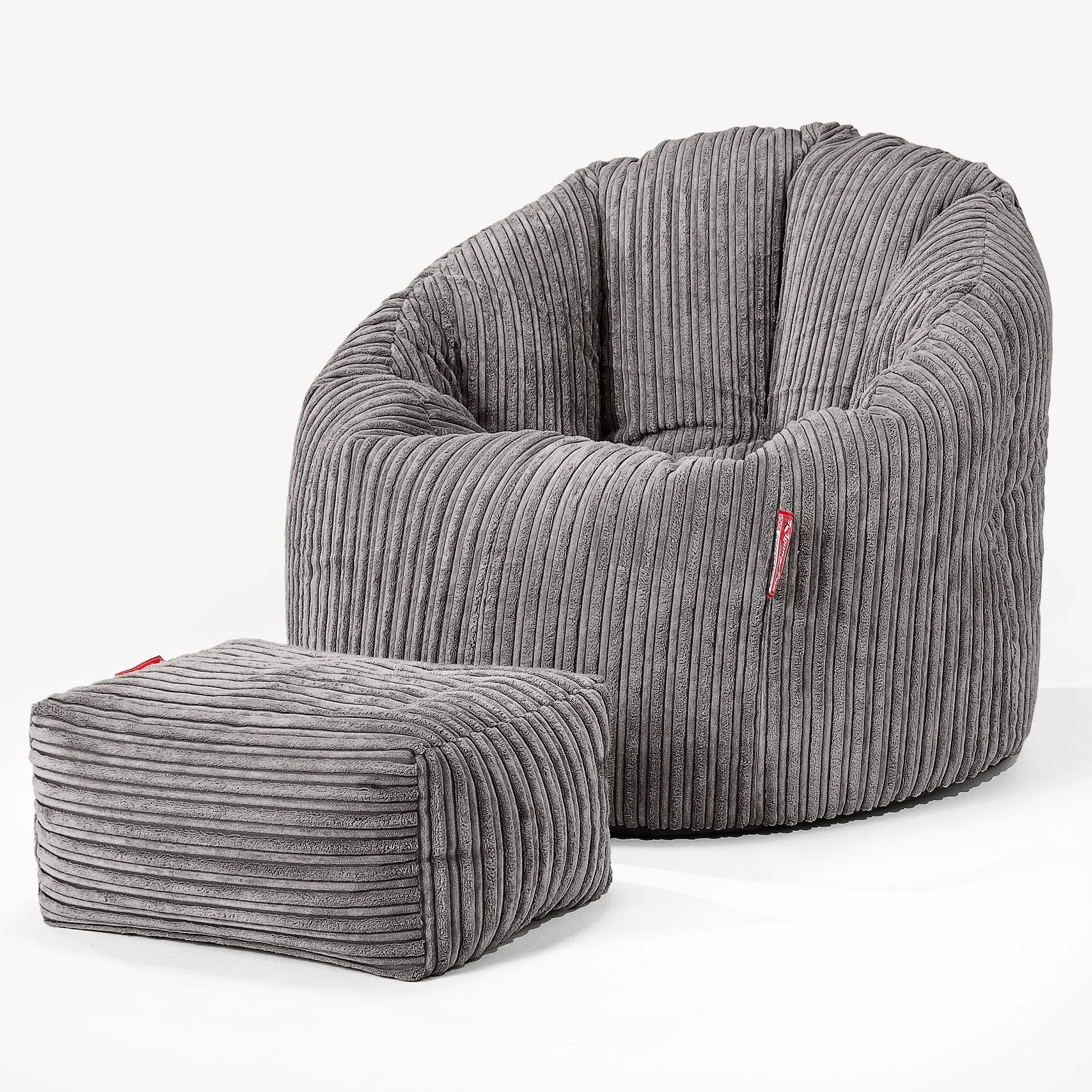 Cuddle Up Beanbag Chair - Cord Graphite Grey