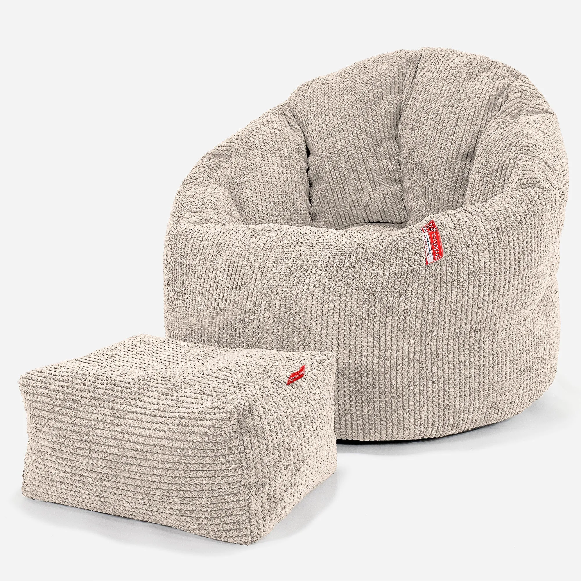 Cuddle Up Beanbag Chair - Pom Pom Ivory