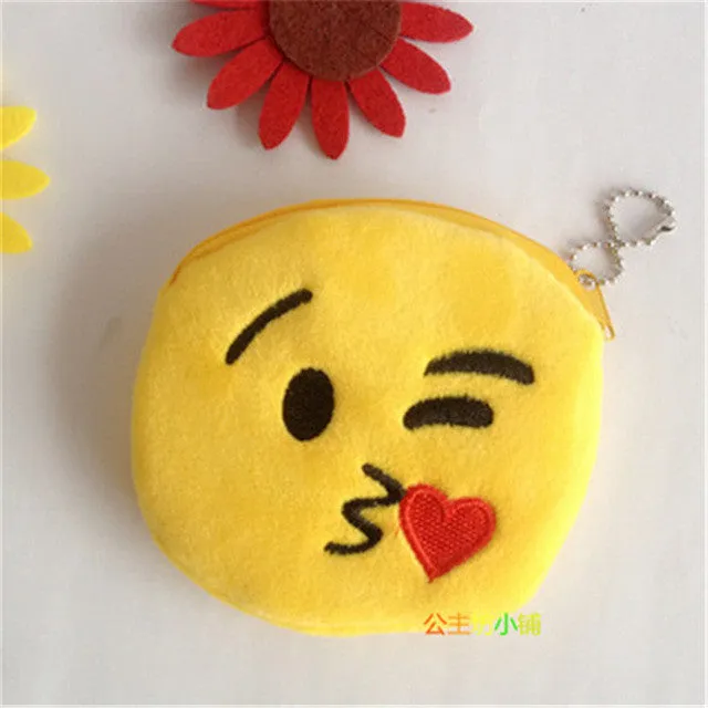 Cute Mini Change Coin Purses for Kids Smile Face Bag Women Plush Purse Lady fashion Children Wallets Pouch Girls Handbag Bolsa