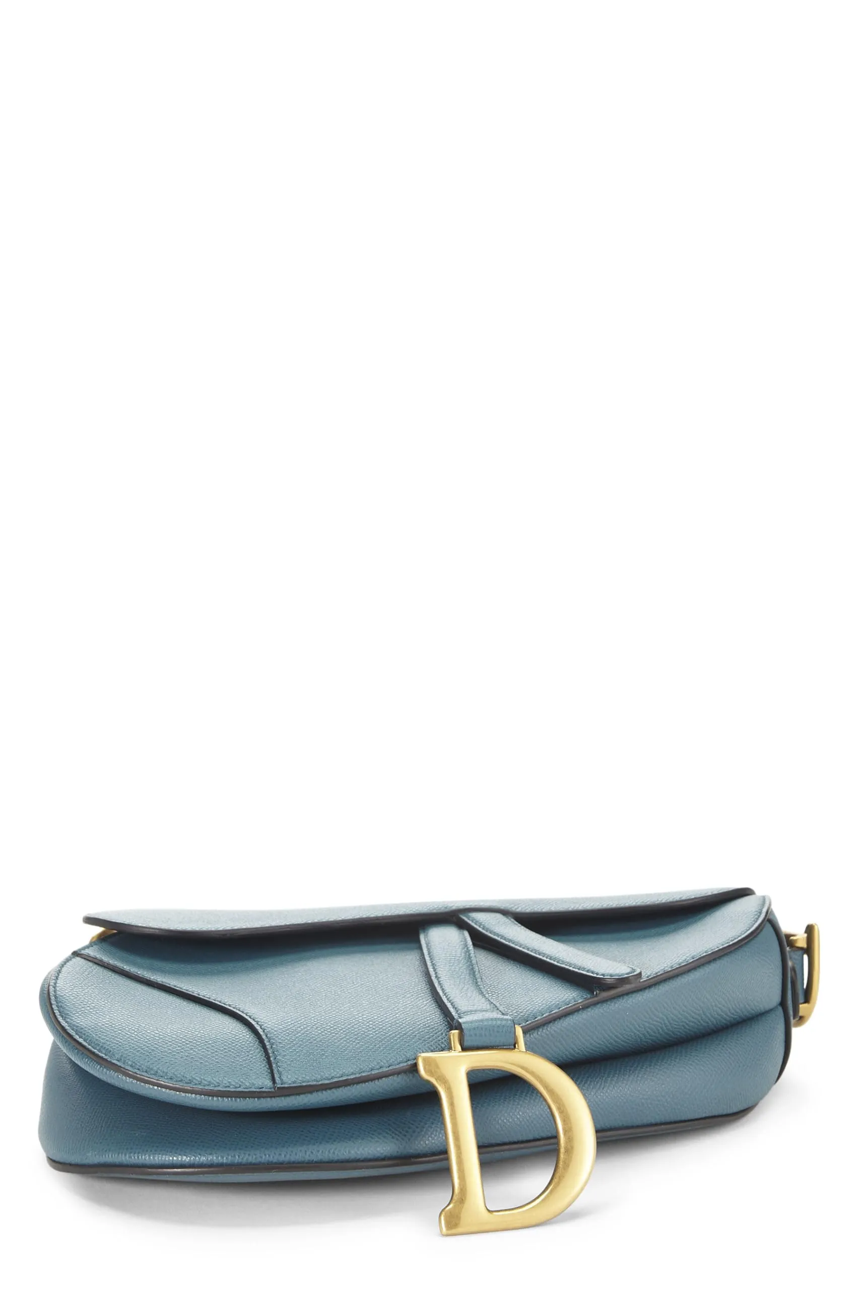 Dior,  Blue Grained Calfskin Saddle Bag, Blue