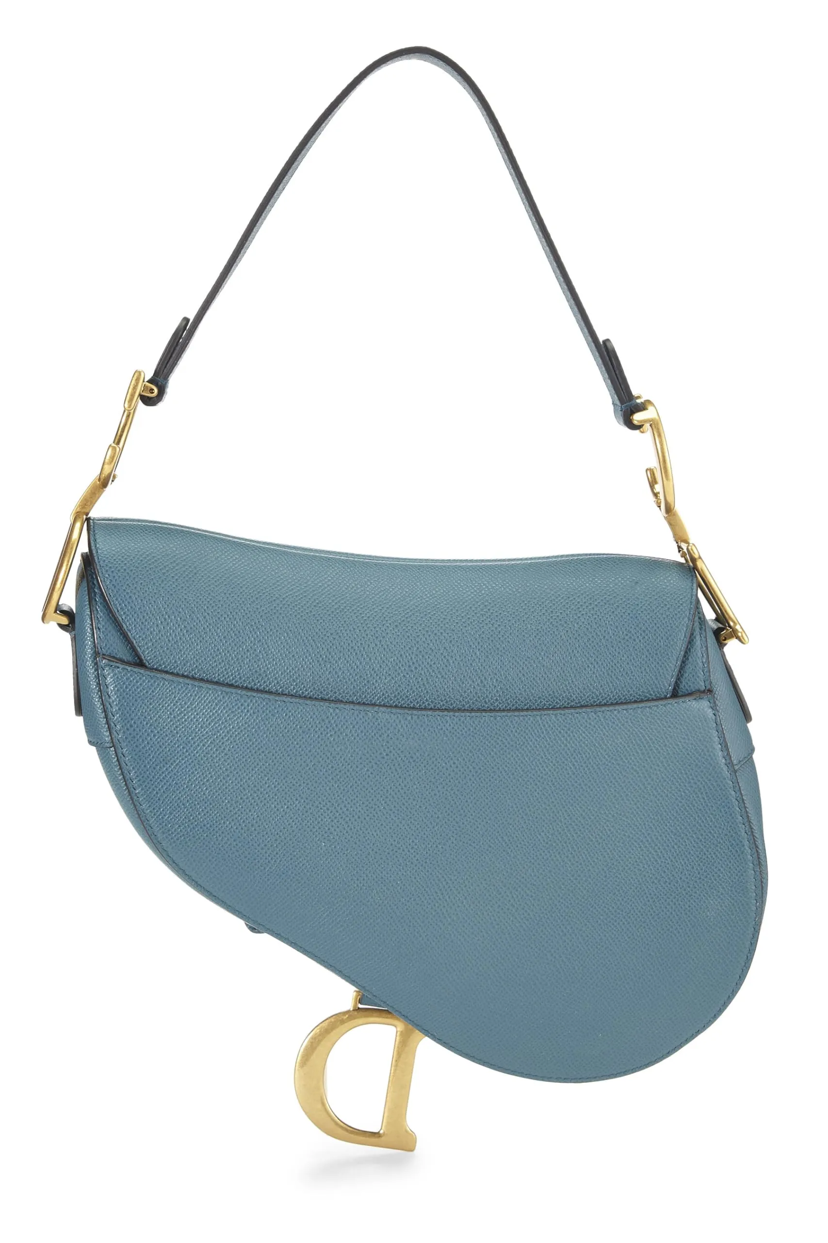 Dior,  Blue Grained Calfskin Saddle Bag, Blue