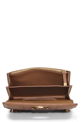 Dior,  Brown Cannage Lambskin Miss Caro Bag Mini, Brown