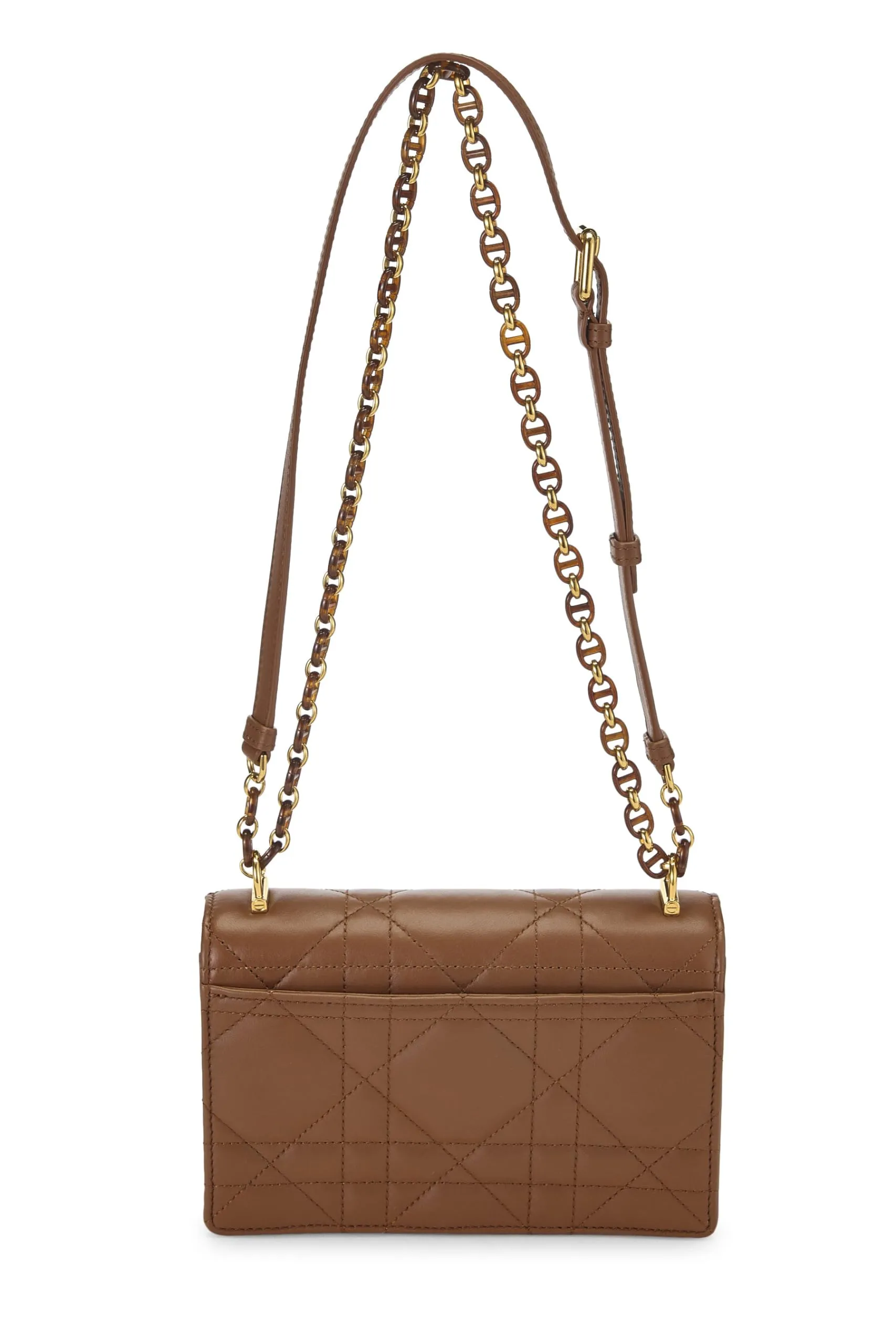 Dior,  Brown Cannage Lambskin Miss Caro Bag Mini, Brown