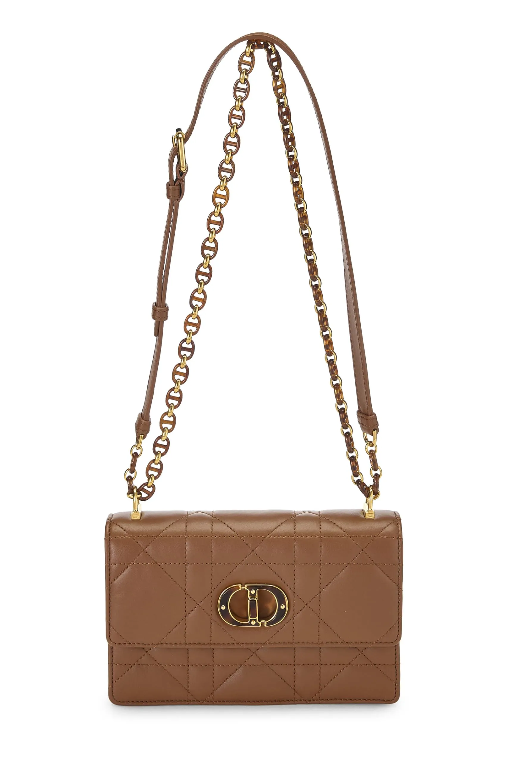 Dior,  Brown Cannage Lambskin Miss Caro Bag Mini, Brown