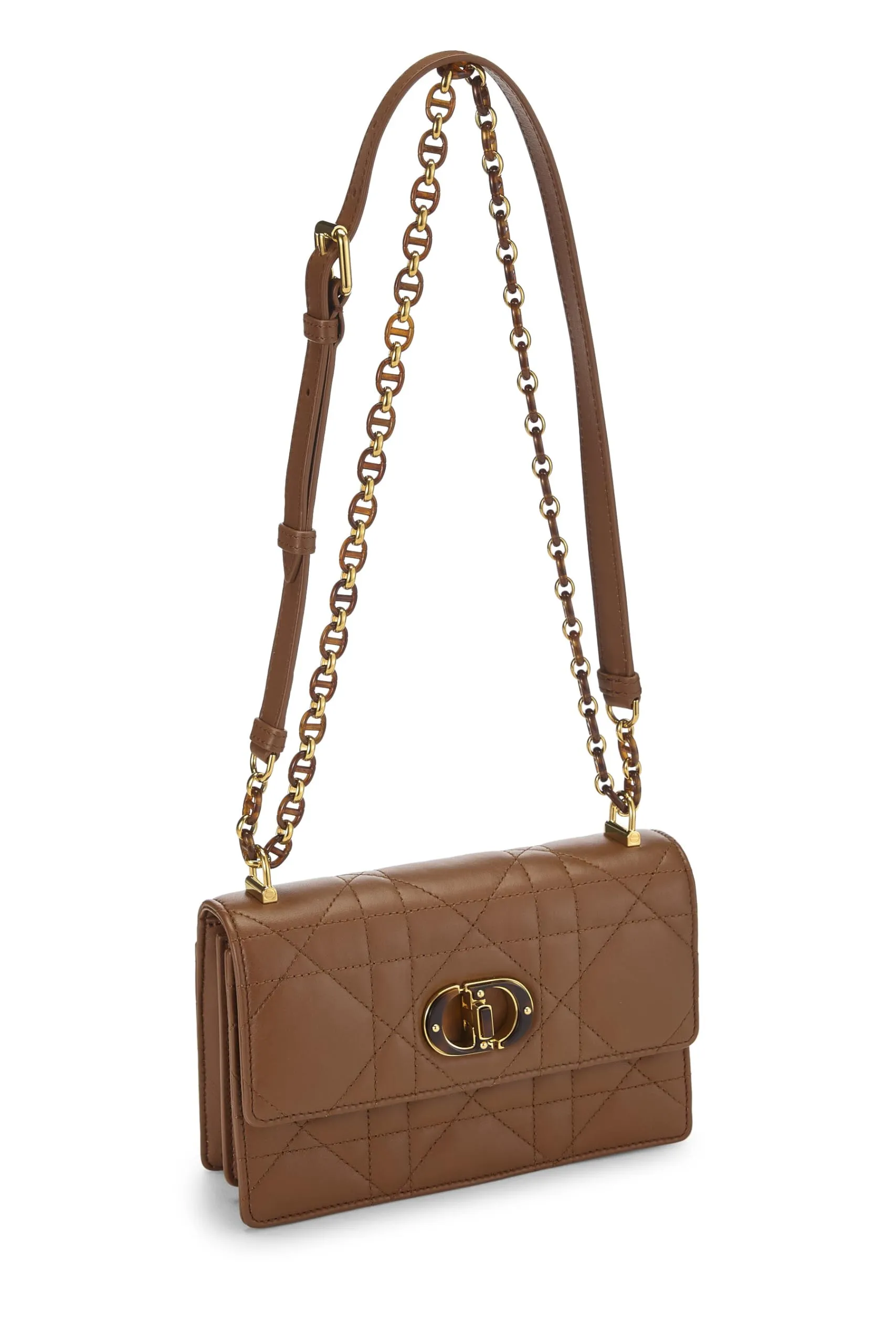 Dior,  Brown Cannage Lambskin Miss Caro Bag Mini, Brown