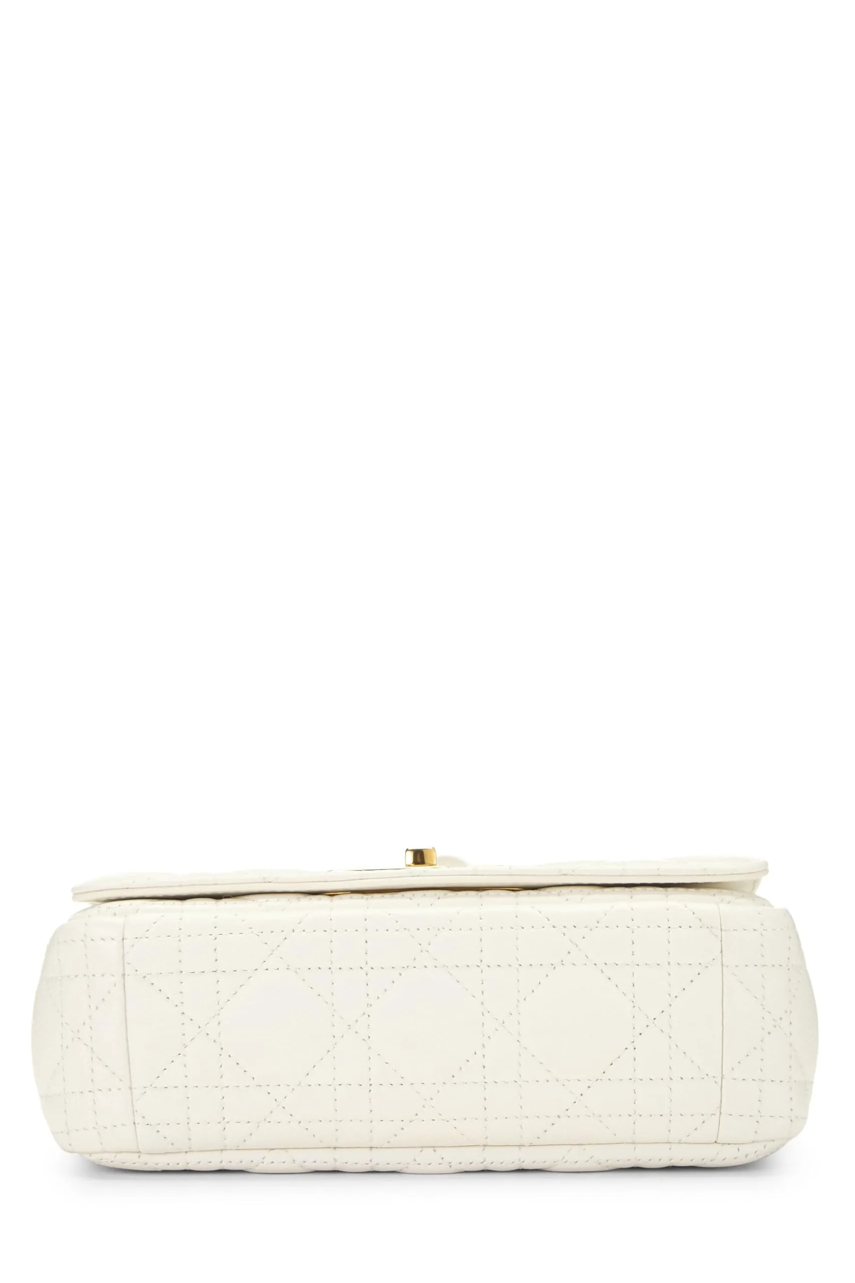 Dior,  White Cannage Calfskin Caro Bag Small, White