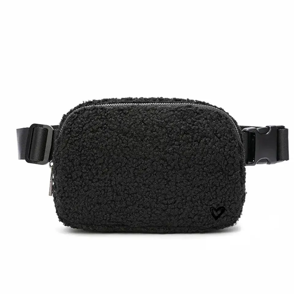 Dixie Sherpa Belt/Crossbody Bag - Black