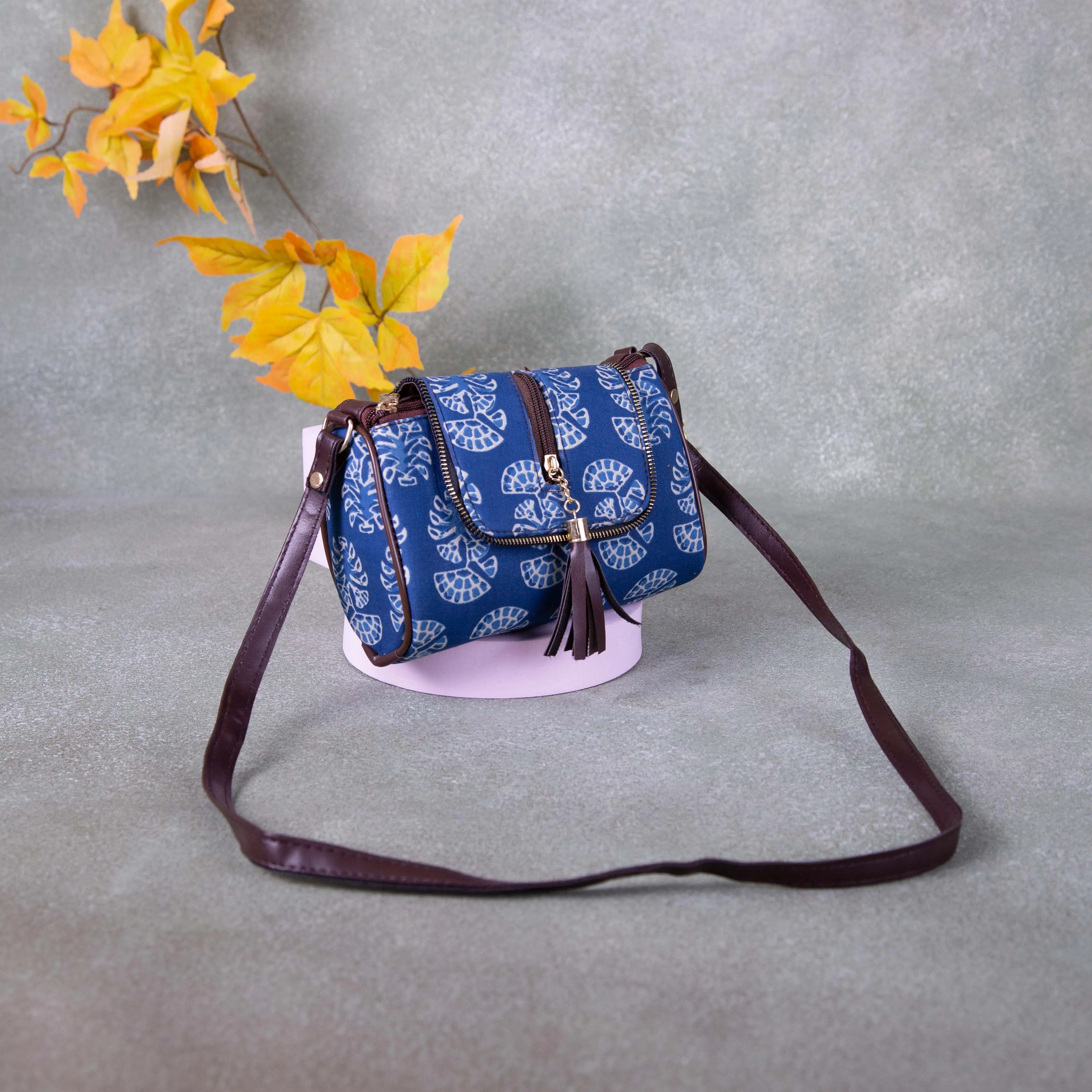 Easy Sling Blue with White Flower Design