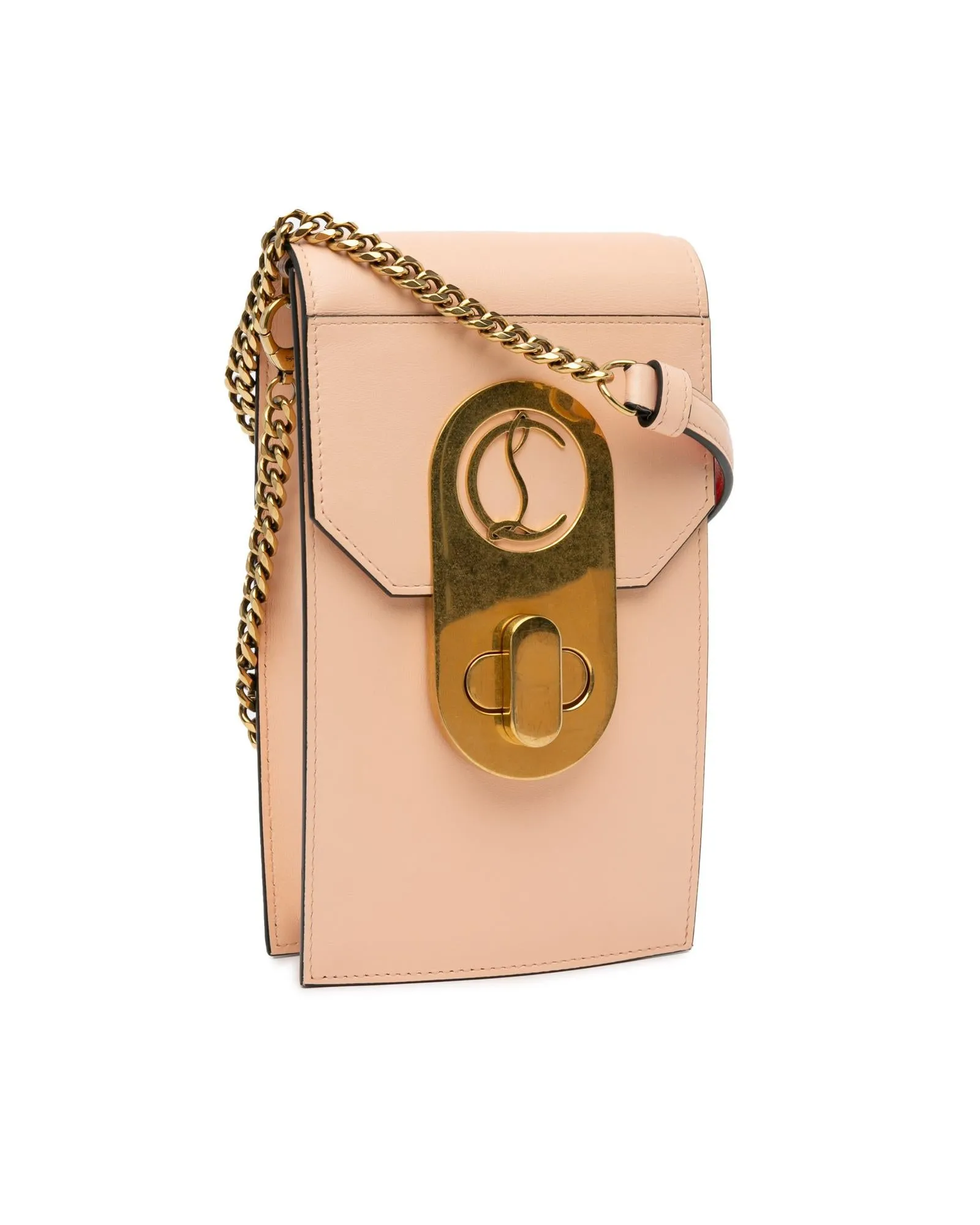 Elisa Leather Chain Crossbody Bag with Push-Button Closure